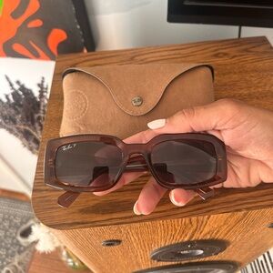 Like new polarized ray bans - light pink new style